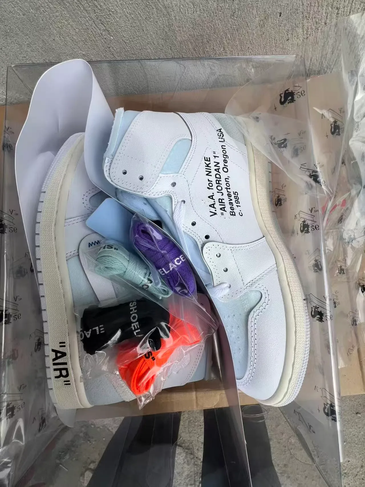 Nike x Off-White Air Jordan 1 'Off-White' أحذية كرة السلة عالية الارتفاع 9