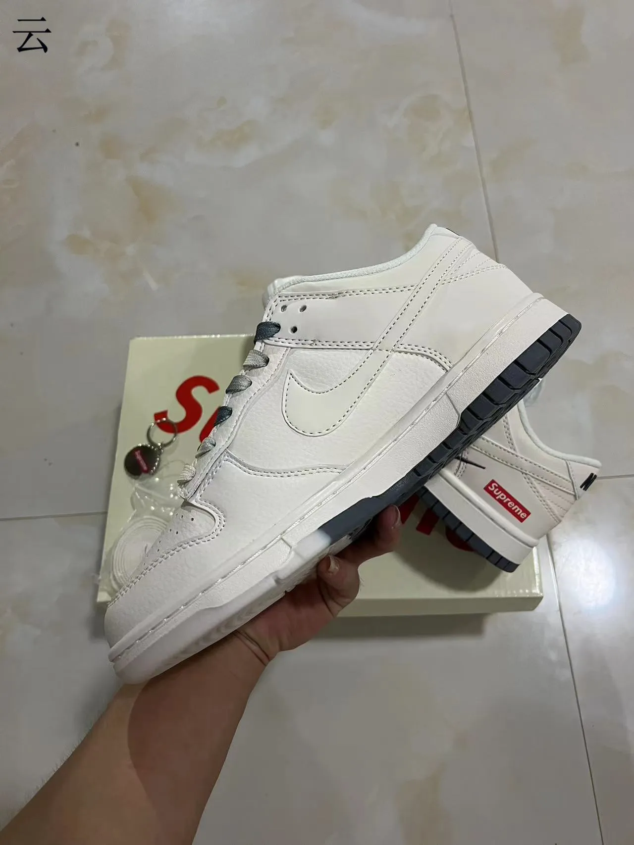 Nike x Supreme Dunk Low Off-White Skateboard Shoes 6