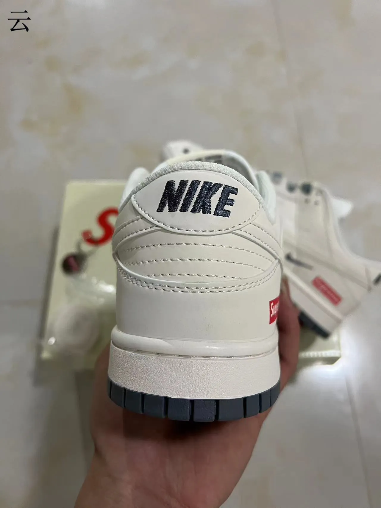 Nike x Supreme Dunk Low Off-White Skateboard Shoes 8