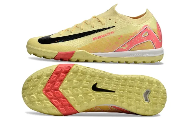 Nike হলুদ গোলাপি বুনা উপর নিম্ন কলার টার্ফ ফুটবল জুতো 6