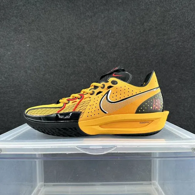 Nike Zoom Freak أصفر أسود شبكة مثقوبة أحذية كرة السلة 2