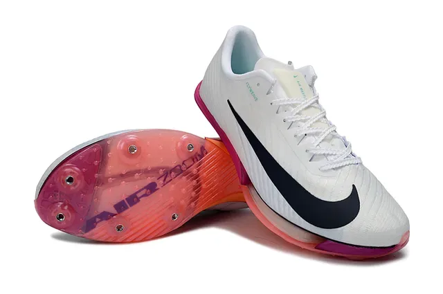 Nike Zoom Victory Flyweave सफेद काला गुलाबी नारंगी रनिंग जूते 4