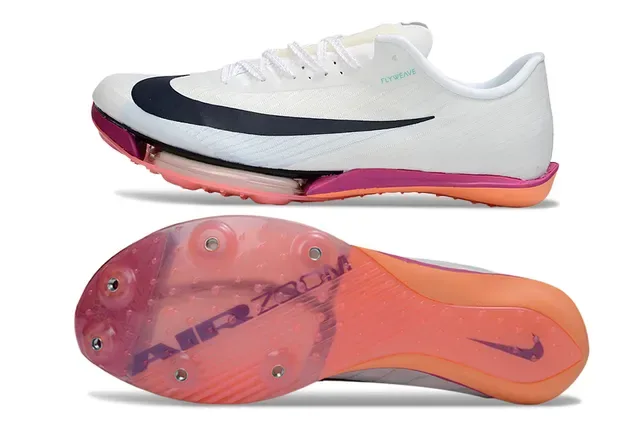 Nike Zoom Victory Flyweave सफेद काला गुलाबी नारंगी रनिंग जूते 6