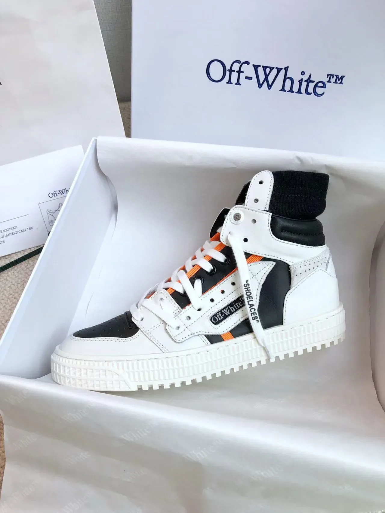 Off-White 黑色高帮袜领生活方式运动鞋 6