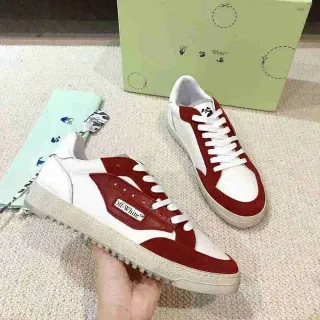 Off-White Fund Red and White Panelled Lifestyle Sneakers