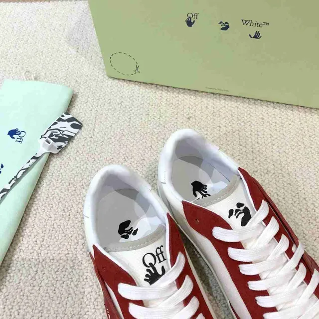 Off-White Fund Red and White Panelled Lifestyle Sneakers 2
