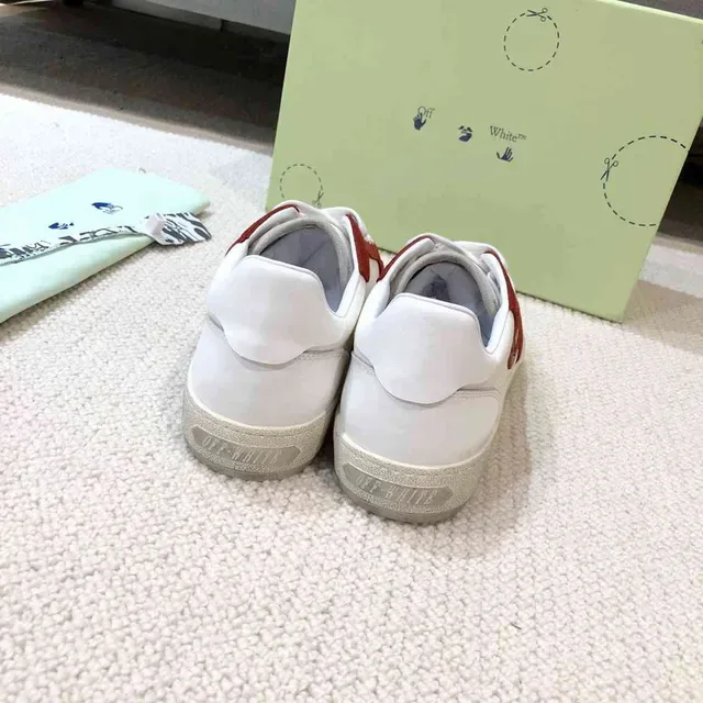 Off-White Fund Red and White Panelled Lifestyle Sneakers 5