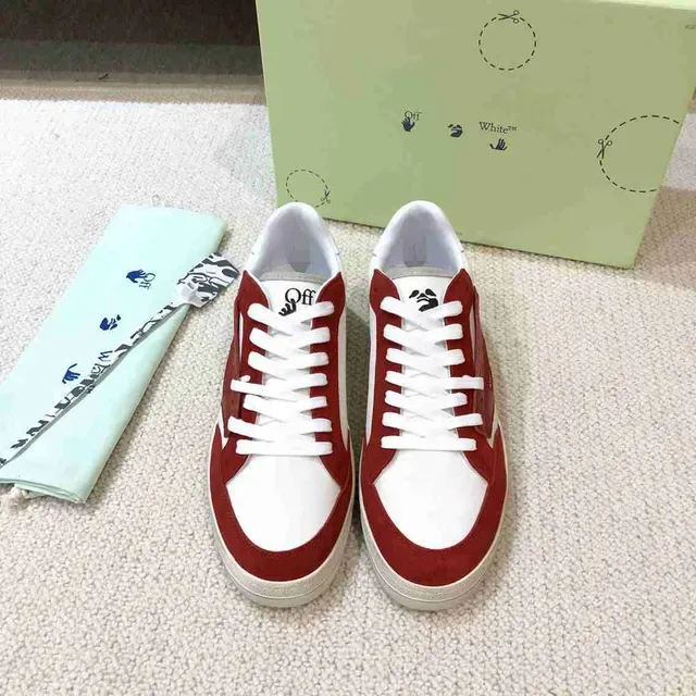 Off-White Fund Red and White Panelled Lifestyle Sneakers 8