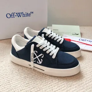 Off-White Navy Canvas Upper Cupsole Lifestyle Sneakers