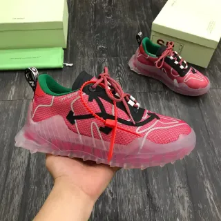 Off-White Pink Black Translucent Sole Industrial Zip-Tie Lacing Chunky Sneakers