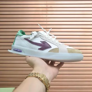 Off-White Purple Layered Mixed-Material Upper Diagonal Arrow Logo Lifestyle Sneakers