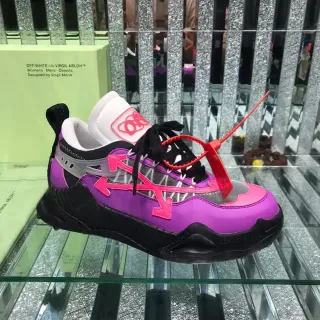 Off-White Purple Pink Industrial Arrow-Motif Chunky Sneakers