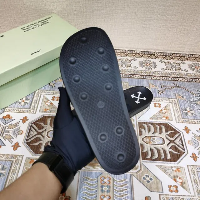 Off-White Slide Black and Olive Green Industrial Strap Slippers 2
