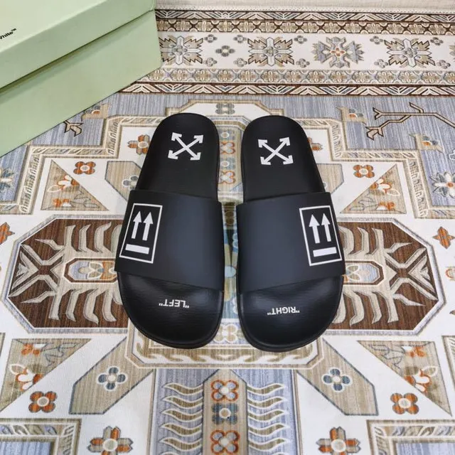 Off-White Slide Preto Industrial Gráfico Sapatilhas 2