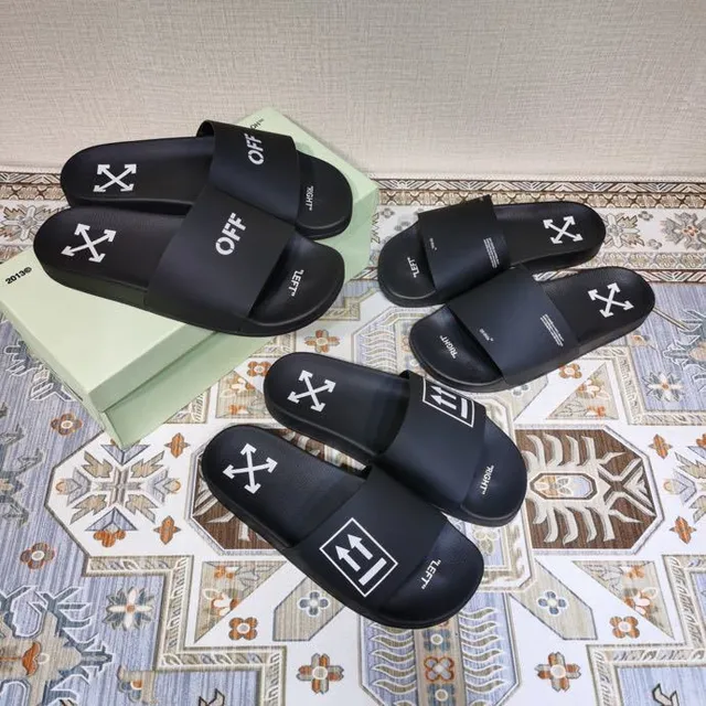 Off-White Slide Preto Industrial Gráfico Sapatilhas 3
