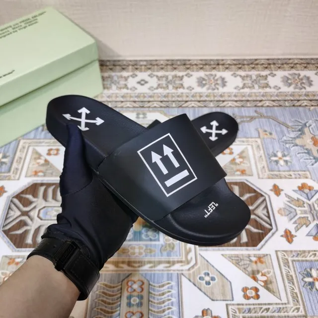 Off-White Slide Preto Industrial Gráfico Sapatilhas 6