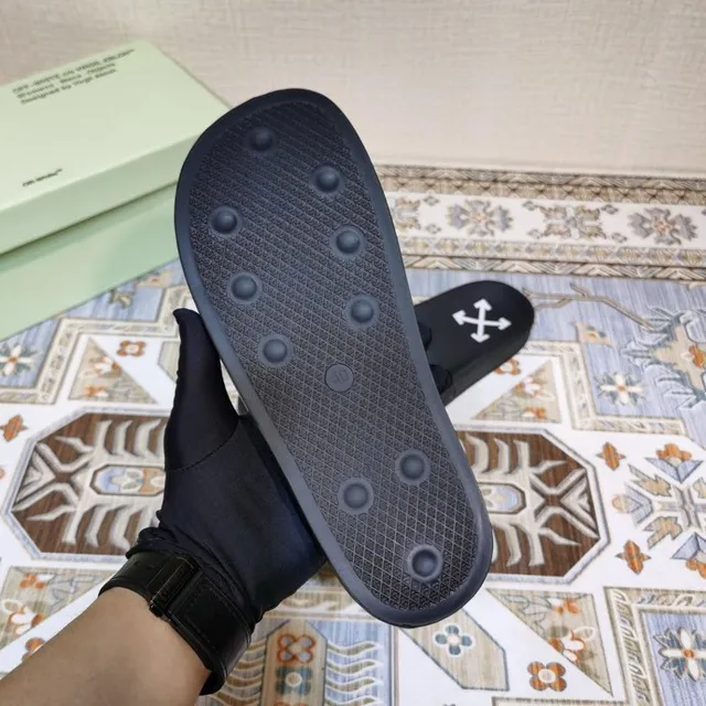 Off-White Slide Preto Industrial Gráfico Sapatilhas 7