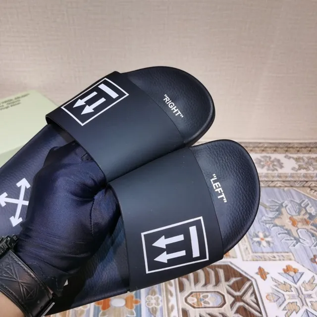Off-White Slide Preto Industrial Gráfico Sapatilhas 8