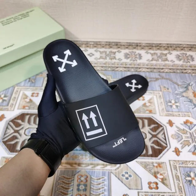 Off-White Slide Preto Industrial Gráfico Sapatilhas 9