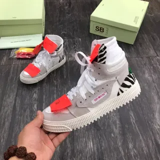 Off-White The Ten Gray High-Top Ridged Sole Chunky Sneakers