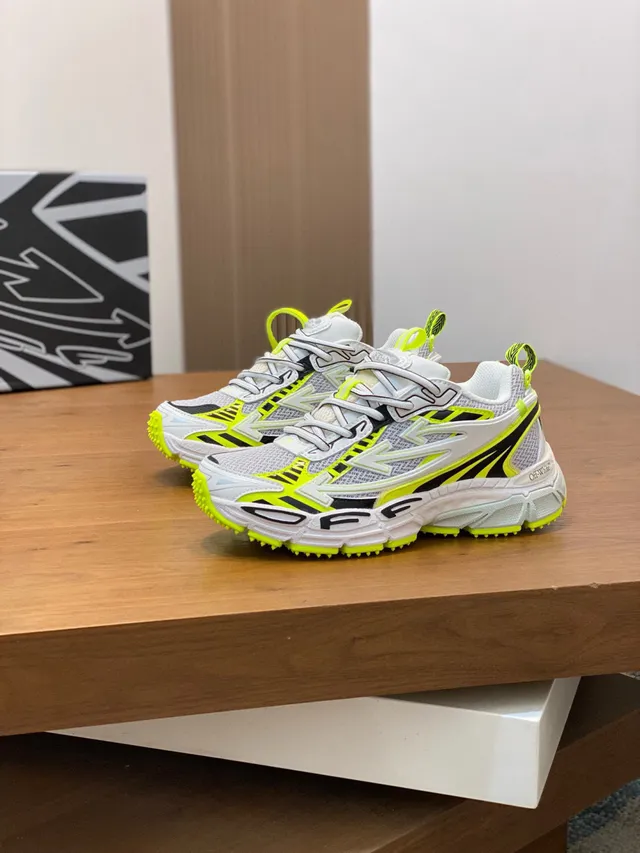 Off-White 黄色鞋底 霓虹几何叠加 厚底运动鞋 4