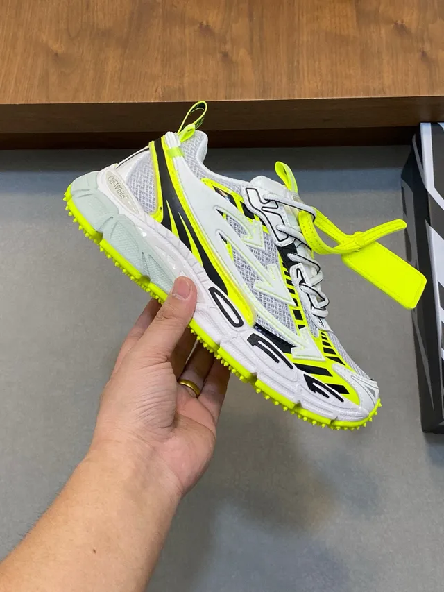 Off-White 黄色鞋底 霓虹几何叠加 厚底运动鞋 5
