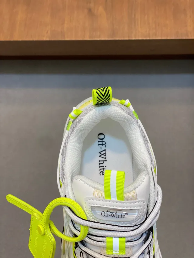 Off-White 黄色鞋底 霓虹几何叠加 厚底运动鞋 7