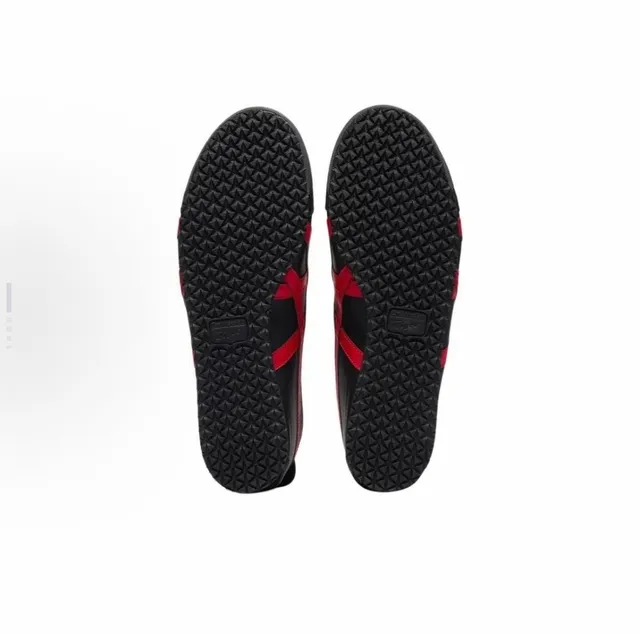 Onitsuka Tiger Black Red Low-Top Leather-Suede Upper Lifestyle Sneakers 4