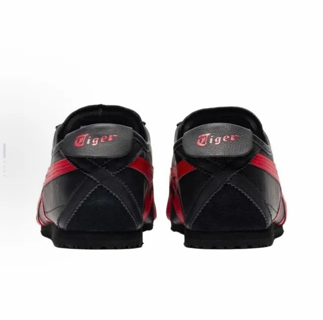 Onitsuka Tiger Black Red Low-Top Leather-Suede Upper Lifestyle Sneakers 5
