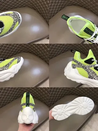 Philipp Plein Active Runner সবুজ কালো নকশাকৃত মিডসোল নিওন লাইম মেশ চাঙ্কি স্নিকার 2