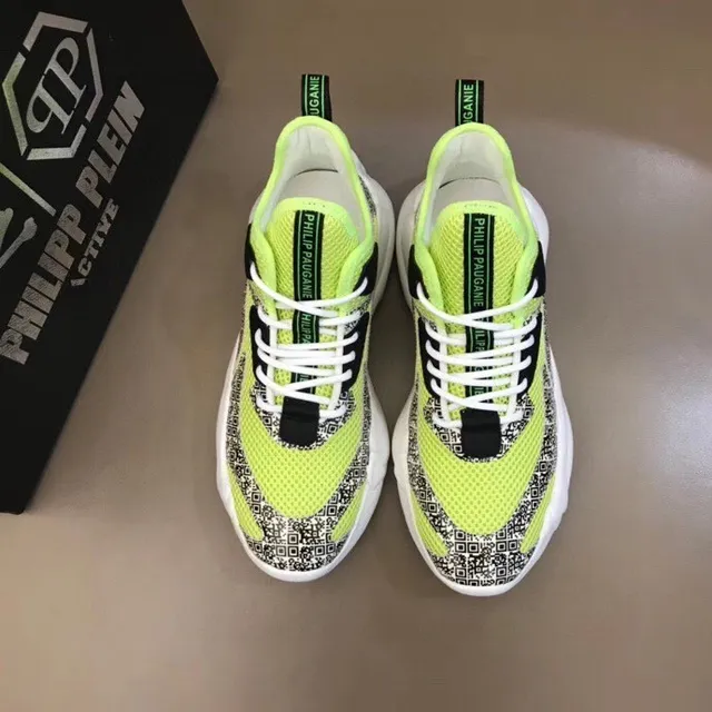 Philipp Plein Active Runner সবুজ কালো নকশাকৃত মিডসোল নিওন লাইম মেশ চাঙ্কি স্নিকার 4