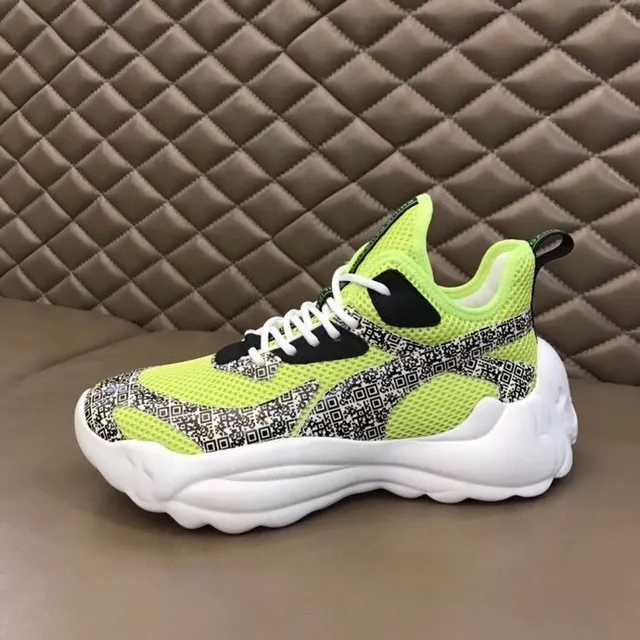 Philipp Plein Active Runner সবুজ কালো নকশাকৃত মিডসোল নিওন লাইম মেশ চাঙ্কি স্নিকার 7