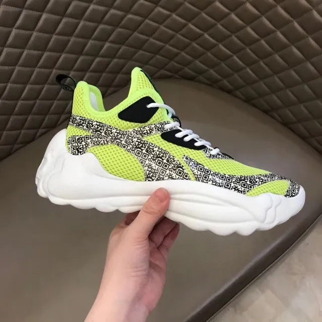 Philipp Plein Active Runner সবুজ কালো নকশাকৃত মিডসোল নিওন লাইম মেশ চাঙ্কি স্নিকার 9