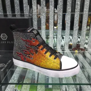 Philipp Plein Crystal Flame High-Top Sneaker