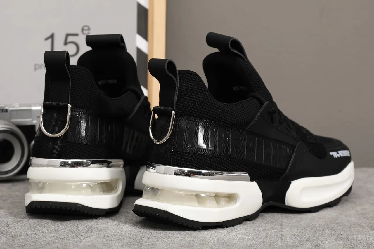 Philipp Plein Dream '78%-Nitrogen' Tênis pretos e brancos chunky 3