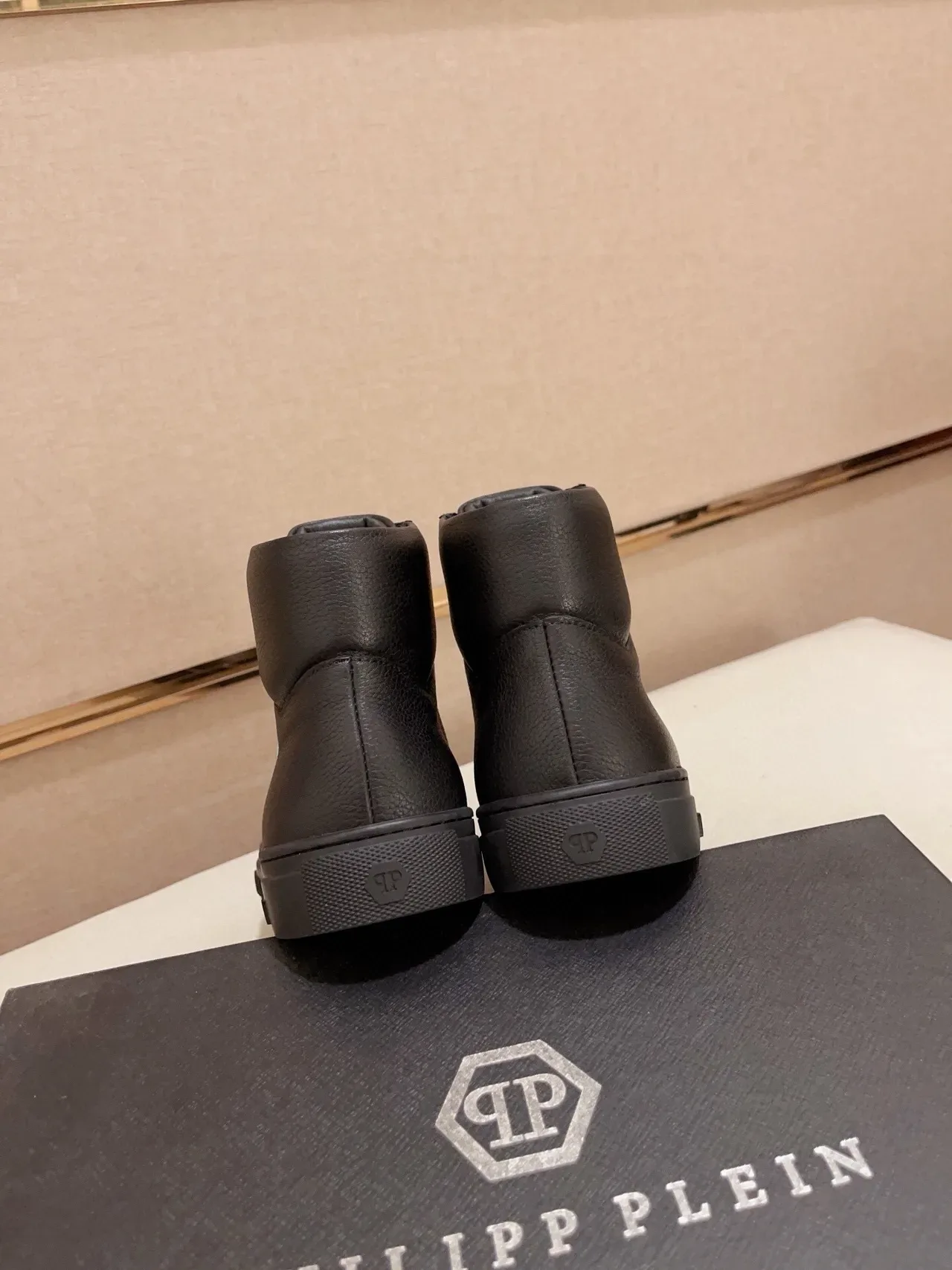 Philipp Plein High-Top Black Silver Leather Upper Lifestyle Sneakers 9
