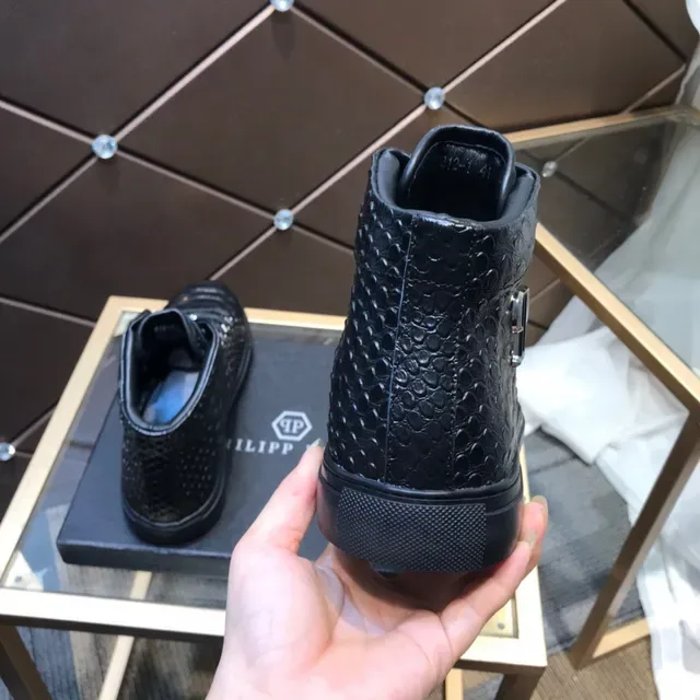 Philipp Plein High-Top Croc-Embossed Black Lifestyle Sneakers 5
