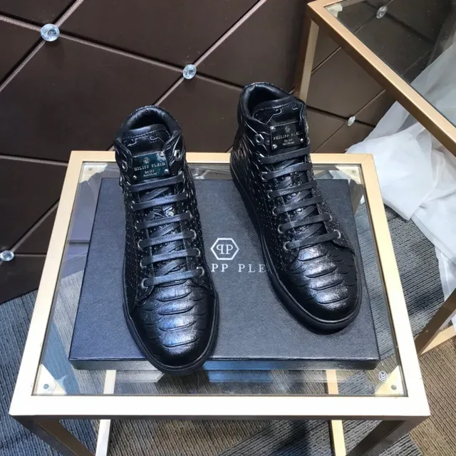 Philipp Plein High-Top Croc-Embossed Black Lifestyle Sneakers 6