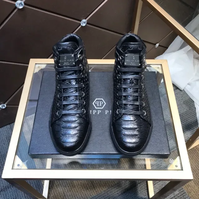 Philipp Plein High-Top Croc-Embossed Black Lifestyle Sneakers 9
