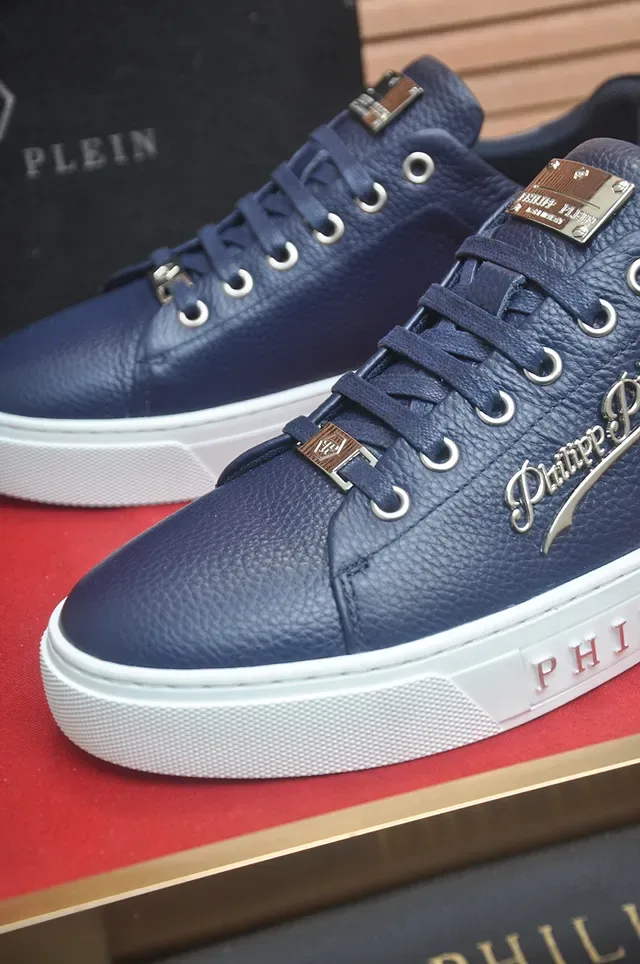 Philipp Plein লাইফস্টাইল স্নিকার নেভি হোয়াইট চামড়া আপার এমবসড মিডসোল ব্র্যান্ডিং লাইফস্টাইল স্নিকার 2