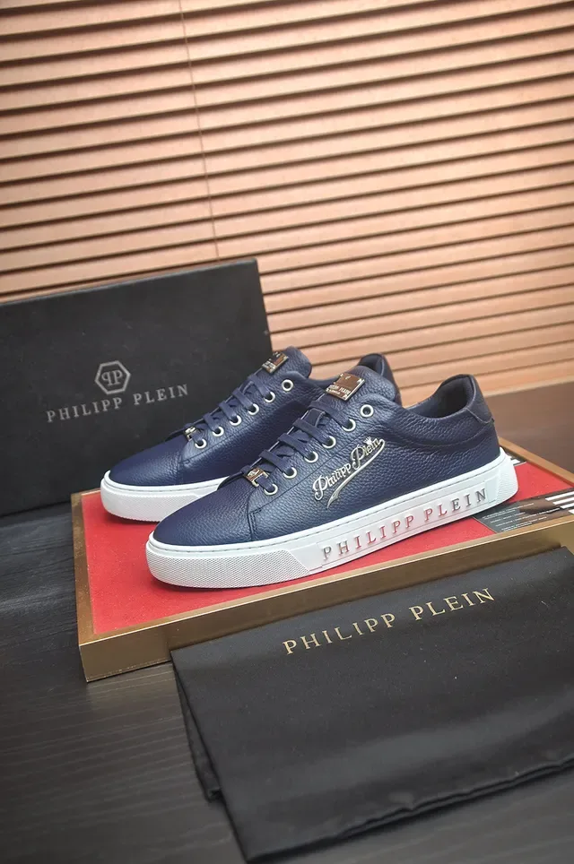 Philipp Plein লাইফস্টাইল স্নিকার নেভি হোয়াইট চামড়া আপার এমবসড মিডসোল ব্র্যান্ডিং লাইফস্টাইল স্নিকার 4