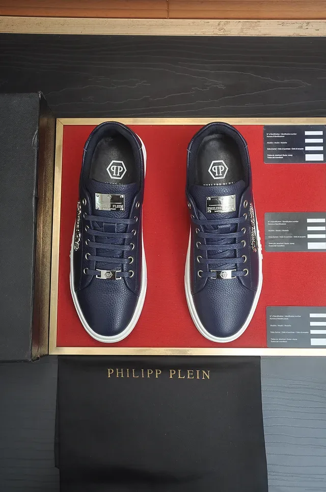 Philipp Plein লাইফস্টাইল স্নিকার নেভি হোয়াইট চামড়া আপার এমবসড মিডসোল ব্র্যান্ডিং লাইফস্টাইল স্নিকার 5