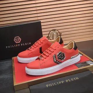 Philipp Plein PP Logo लाल लाइफस्टाइल स्नीकर्स