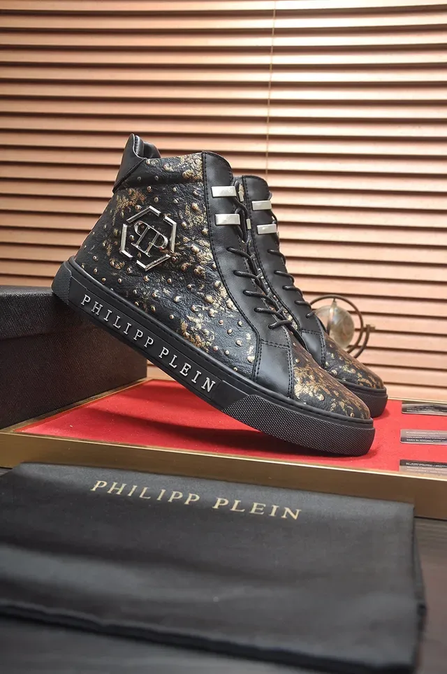 Philipp Plein Studded Leather High-Top Lifestyle Sneakers 4