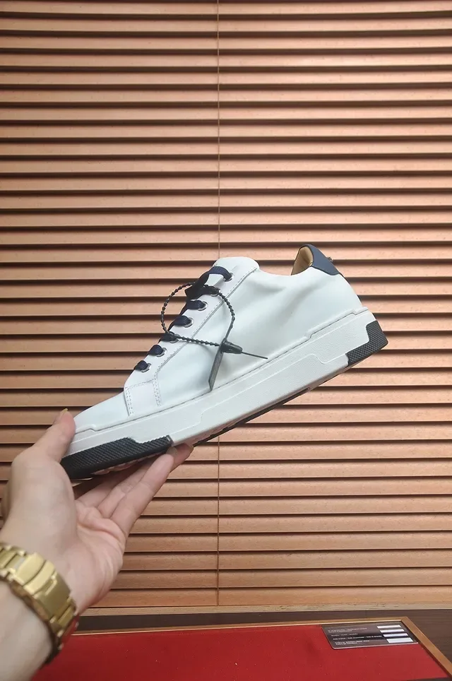 Philipp Plein White and Navy Hexagonal Logo Lifestyle Sneakers 5