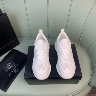 Philipp Plein White Skull Logo Lifestyle Sneakers