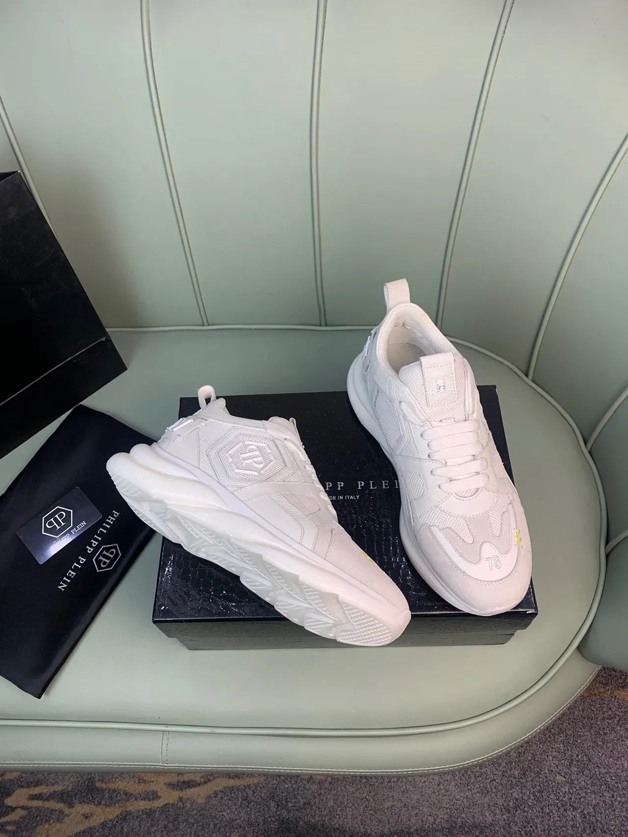 Philipp Plein Sneakers Lifestyle avec Logo Crâne Blanc 5