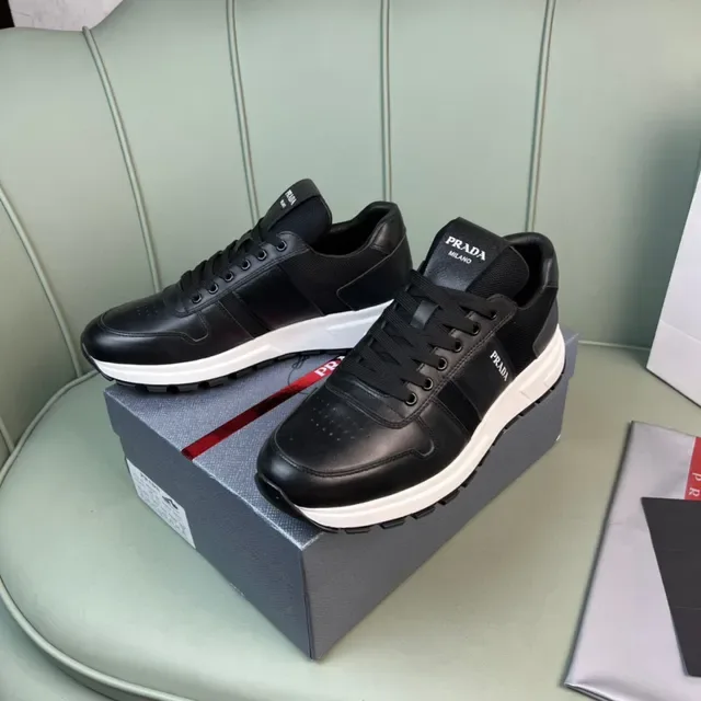 Prada Black Leather and Textile Lifestyle Sneaker 7