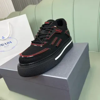 Prada Cloudbust Black and Red Platform Lifestyle Sneakers