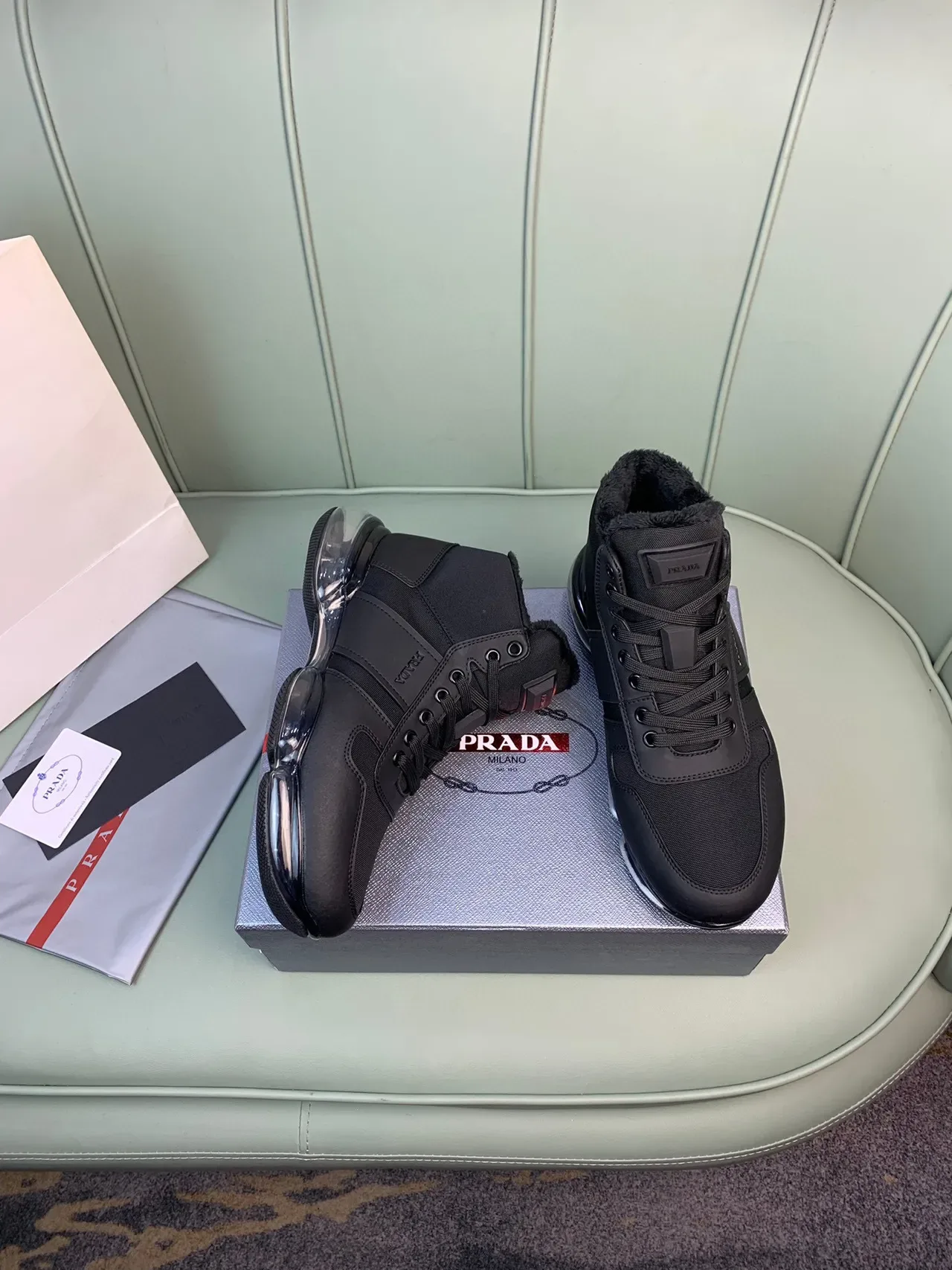 Prada Cloudbust Black High-Top Lifestyle Sneaker 5